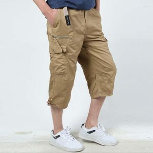 Pantalon en coton pour hommes, culotte d'été décontractée, short Cargo militaire 5xl, vêtements Capri multi-poches de l'armée, 2023