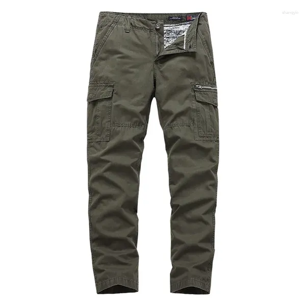 Pantalons pour hommes Pantalons de camouflage en coton 2023 Droite extérieure Hommes de grande taille Salopette ample Uniforme militaire Résistant à l'usure Casual