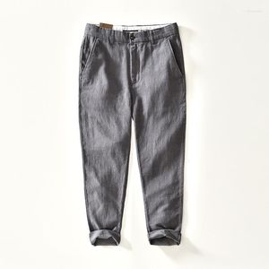 Pantalon homme coton lin couleur unie décontracté léger coupe ample Pantalon Cargo pantalon avec poches confort extérieur