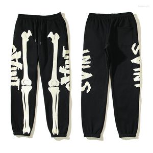 Pantalon pour hommes Cracked Skeleton Bone Print Sweatpant Polaire Hommes Femmes American Streetwear Vintage Casual Jogger Pantalons