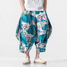 Pantalons pour hommes Cross Baggy Beach Hommes Streetwear Loose Floral Broek Heren Multi Color Plus Size 6xl 2022 Summer Hip Hop