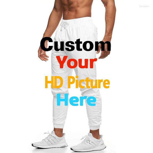 Pantalones para hombres Sudor personalizado Hombres 3D Imprima su propio diseño Pantalones de chándal personalizados Hombre Cintura elástica Jogger Drop Custom