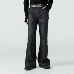 Herenbroek donkere avant-garde stijl wascoating gedeconstrueerd slank fit voor mannen