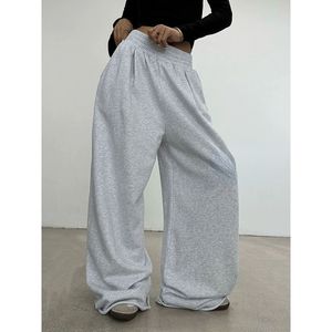 Herenbroek Deeptown Grijs Sweatpant Baggy Koreaanse stijl Oversize Wijde Pijpen Sport Herfst Broek Casual Vintage Harajuku Mode 230923