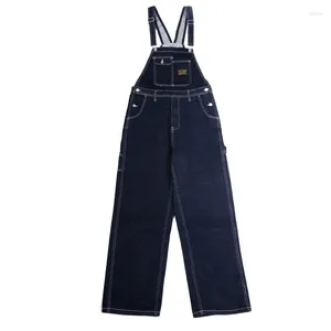 Pantalones para hombres Monos de mezclilla Pantalones Retro Mono vaquero a rayas Trekking al aire libre Tirantes de pierna ancha para hombre