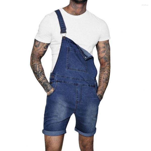 Pantalons pour hommes Shorts en jean multi-poches Super doux été bords roulés amples