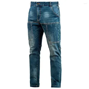 Pantalon masculin denim tactique masculine résistant à la usure résistante à un jean droit respirant en plein air