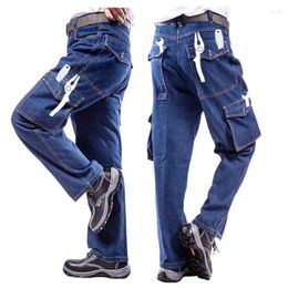 Pantalons pour hommes Denim Travail Hommes Soudage Protection du travail Pantalon résistant à l'usure Cargo