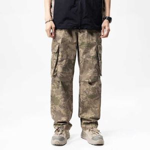 Pantalon pour hommes Camouflage Camouflage Global Mens 2024 New Loose Straight Fashion Mens High End Street Korean Casual Pantsl2405