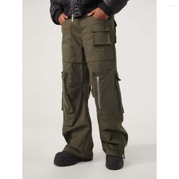 Pantalons pour hommes Design Tooling Zipper Hommes Hip-hop à la mode Loose Senior Deconstruction Multi-poche Wide-leg Cargo R69