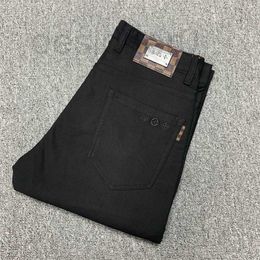 Herenbroek ontwerper herfst zwarte casual broek rechte pasvorm broek elastische veelzijdige high-end zakelijke herenbroek PQ8W