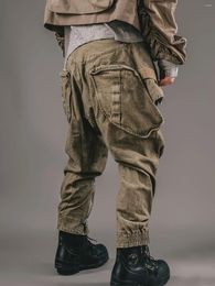 Designer de pantalons masculins Back de poche Motorcycle de poche Retro Techwear Style et la salopette décontractée pour femmes