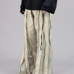Pantalon de pantalon masculin marque multi-zipper déconstruise un pantalon d'évolution des hommes et des femmes lâches de mode