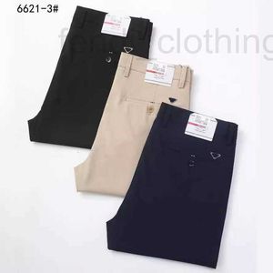 Pantalones para hombres Marca de diseñador Pra Summer Tiansi Cotton Cotton Pantalones casuales de alta gama, pierna recta, sin hierro, resistente a las arrugas, versátil WW1L