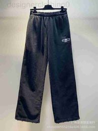Pantalons pour hommes Designer Luxe Version correcte 22fw B lavé vieux pantalon sanitaire brodé lettre BB avec un design à jambes larges, style unisexe décontracté et tendance VJD7