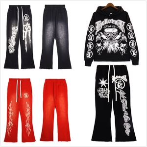 Pantalon de pantalon pour hommes HELLSTAR VINTAGE MARGO JOGGERS Papt de survêtement Cargos Graffiti Print Papant Jogger Pantalon High Street Hip Hop Couples à crampe lâche