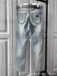 Designer herenbroeken Prad Family Jeans P Nieuwe lente/zomer lichte wassing Slim Fit Small Leg Triangle Thin Straight BLVD