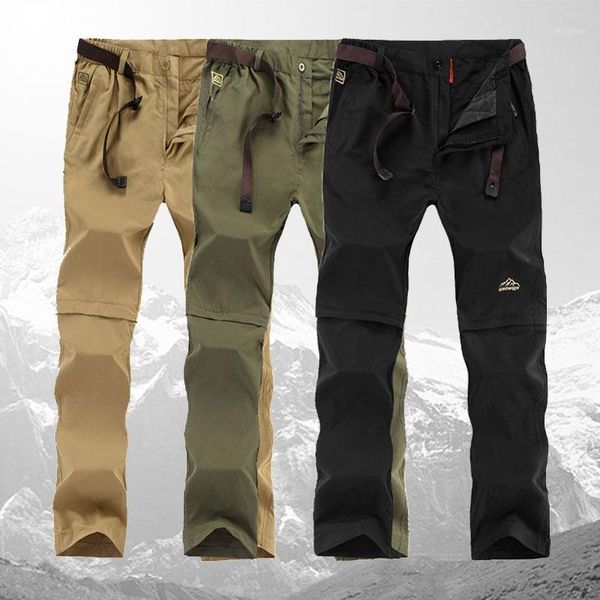 Pantalons pour hommes détachables Camp pantalons de marche randonnée été haute élasticité mince imperméable séchage rapide extérieur UV