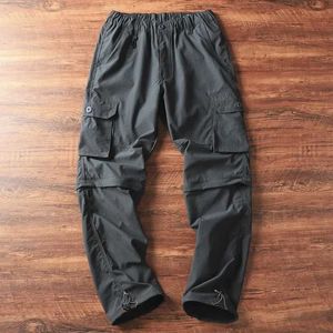 Pantalon masculin pantalon parachute détachable pour hommes fonctionnels entièrement entièrement les jambes droites masculines Brandl2403