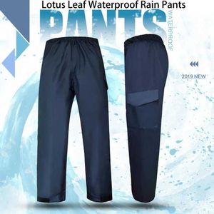 Pantalon pour hommes pantalons de pluie étanche à double couche avec ceinture élastique et poche de volet à la cheville Unisexe Camping and Randing Rain Pantsl2404