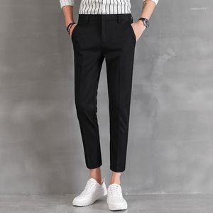 Pantalons pour hommes drapé neuf parties pantalon décontracté hommes 2023 printemps été jeunesse tendance affaires bouton noir bleu pantalon sans fer Streetwear joggeurs