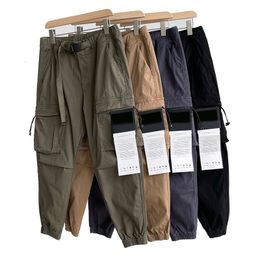 Pantalons pour hommes cordon Cargo pantalon hommes printemps et automne poche manteau décontracté ample sport manteau pantalon droit MA237 230412