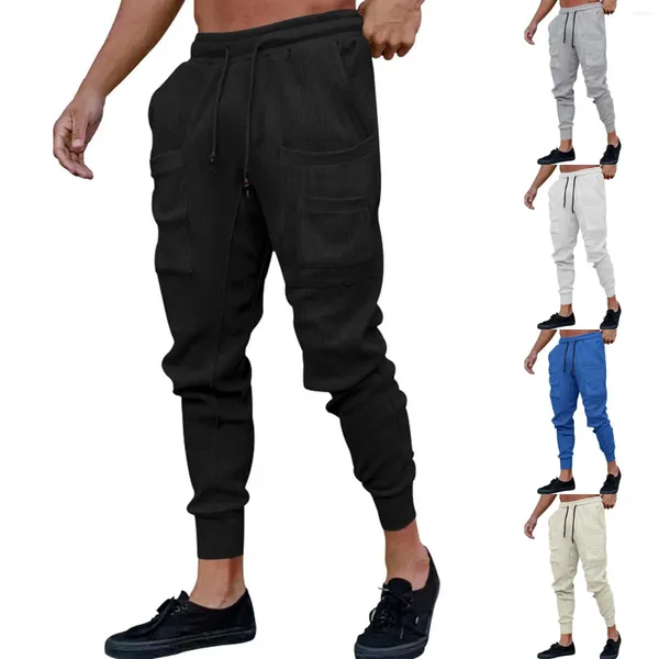 Pantalones de hombre con cordón Hip Hop deportes sudor Casual pantalones grandes y altos para hombres estrella al aire libre