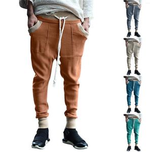 Pantalon pour homme avec cordon de serrage en tricot extensible, jogging, haut confort, petite jambe, décontracté, garçon, 12 vêtements simples, L