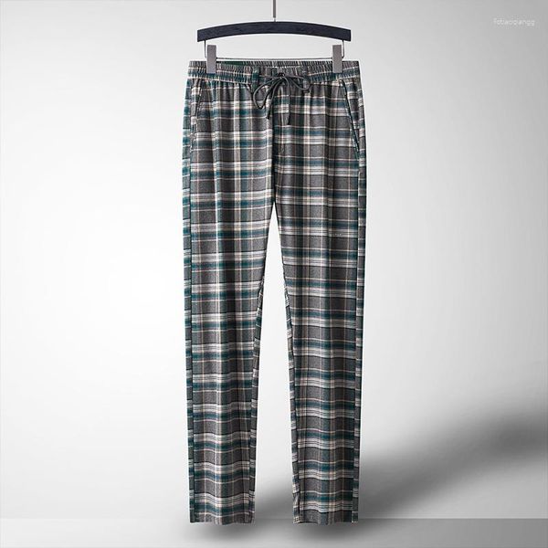 Pantalons pour hommes Cordon Plaid Automne Casual Hommes Business Stretch Élastique Classique Mode Pantalon Mâle