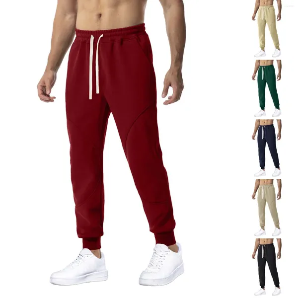 Calças masculinas com cordão moletom jogging alto conforto perna pequena casual polvilhe treino chinelo de cerâmica tamanho 13