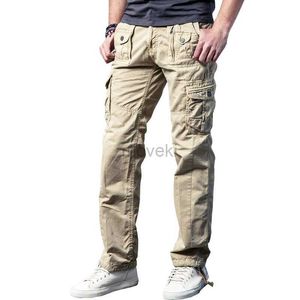 Pantalones para hombres Drop envío nuevos Arivals Multi-Pockets Solid Mens Cargo Pantalones Militares Long Long Biros 29-40 JPCK11 D240425