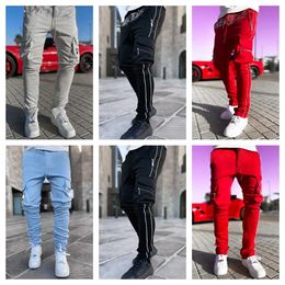 Pantalon masculin EHMD MENS TRENDY Black Split Leg Casual Pantal