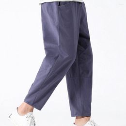 Herrenhose, elastische Taille, Kordelzug, einfarbig, für Herren, vielseitig, bequem für Freizeit