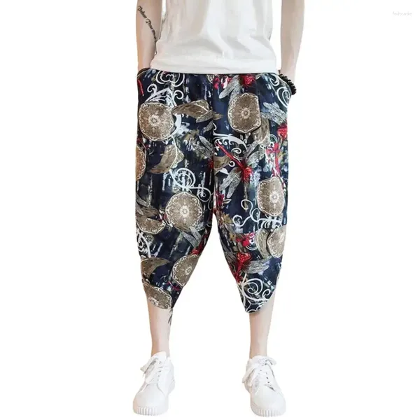 Pantalon pour hommes pantalon floral de taille élastique