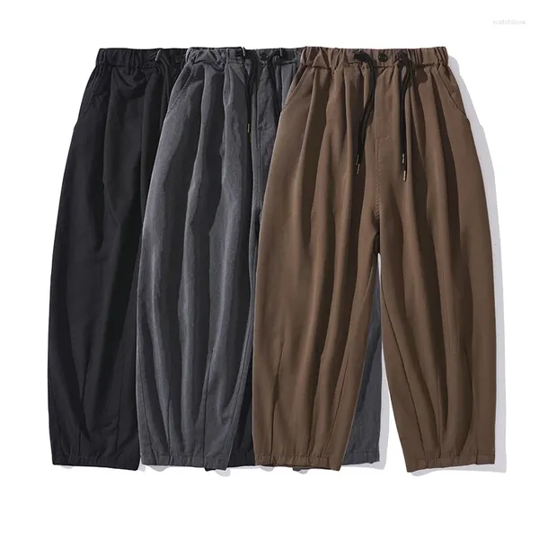 Pantalon masculin élastique taille lâche décontracté la jambe large pantalon japonais streetwear coréen vintage harem pantalon femmes