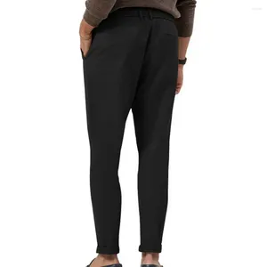 Herenbroek, elastische taille, sport, effen kleur, mager, stijlvol, comfortabel, zakelijk, casual broek met voor de lente