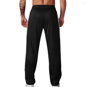 Pantalon masculin élastique streetwear streetwear en forme de sport en forme de bande latérale pour la gym confortable