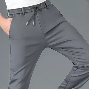 Pantalon homme ceinture élastique pantalon homme jambe droite affaires respirant cordon de serrage pantalon de survêtement avec taille pour quotidien