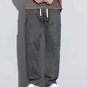 Pantalon masculin élégant et à la mode harajuku slim slim ropa hombre pantalon décontracté avec sport assorti des poches solides et troussersl2404.