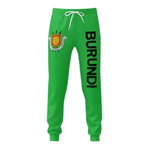 Herenbroek embleem van de vlag van Burundi Heren joggingbroek met zakken Joggers voor heren Sport Casual zweetkoord