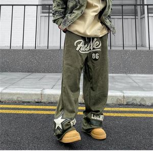 Pantalones de hombre Emo Hombres Mujeres Vintage Streetwear Pantalones cargo Y2k Harajuku Fairy Grunge Pantalones de chándal rectos Pantalones de pierna ancha Alt Hip Hop Ropa 220907