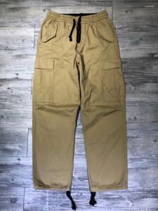 Pantalons pour hommes Style anglais Cargo taille élastique cordon de serrage pantalon solide vêtements de rue pour hommes