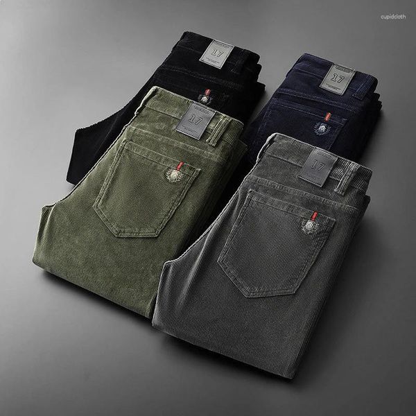 Pantalones para hombres Estilo inglés Casual Pierna ancha Hombres 2024 Primavera Verano Moda de negocios Pantalones vaqueros cómodos Pantalones de alta calidad