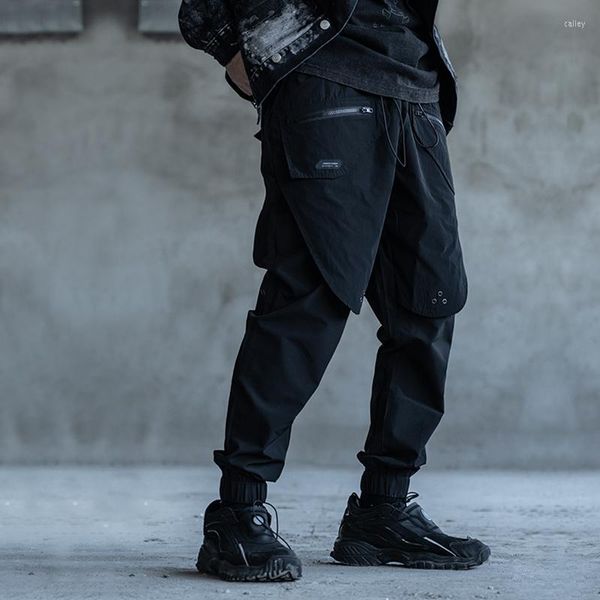 Pantalon Homme ESDR Polyester Cordon Joggers Techwear Esthétique Streetwear Style Japonais