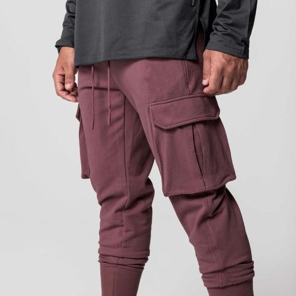 Pantalones para hombres Europa y los Estados Unidos Deportes americanos Casual Hombres Slim Outdoor Running Multi-Bolsillo Cargo
