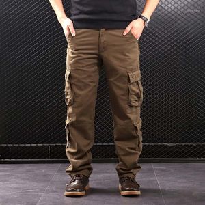 Pantalon Homme Faliza Cal￧as De Carga Masculina Multi Bolsos Estilo Militar T￡tico Algod￣o Outwear Masculino Em Linha Reta