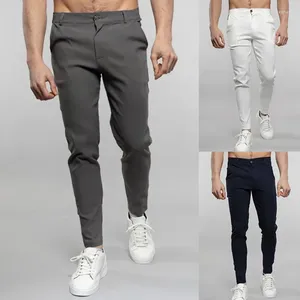 Pantalon masculin mode décontracté 2024 Spring White Color Business Slim Fit Long pantalon pour l'homme Vêtements