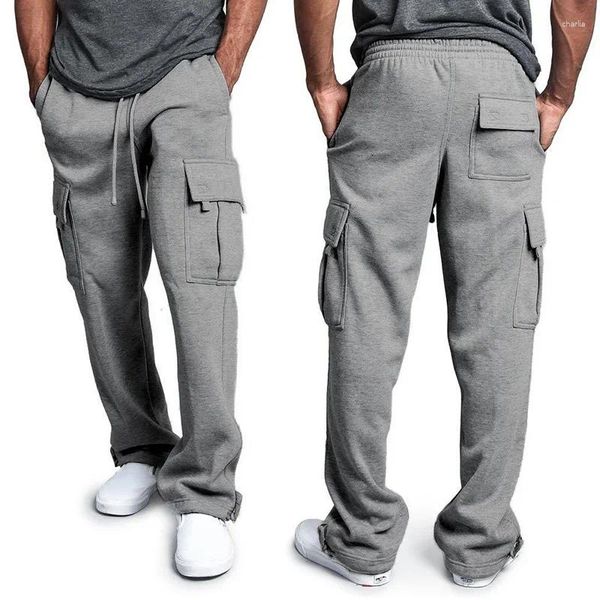 Pantalones para hombres Moda Cordón Cargo Correr Casual Correr Gimnasios Negros Jogger Track PantsJoggers Streetwear Pantalones deportivos