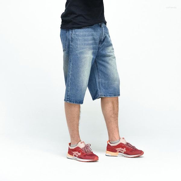 Pantalones de hombre Pantalones cortos holgados de moda de verano para hombre Ropa de calle azul claro Pantalones vaqueros de mezclilla de hip hop Pantalones cortos