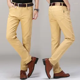 Pantalons pour hommes Mode Mâle Long Kaki Slim Droit Stretch Pantalon Élastique Hommes Rouge Noir Plus Taille OL Travail Pantalon de Survêtement